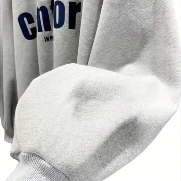 comfortable gray lazy loungy street oversized baggy cozy comfy sweater t… - Picture 3 of 5